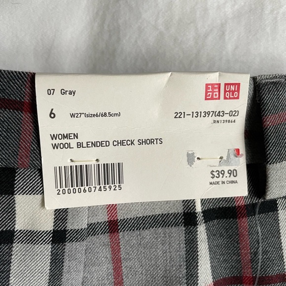 Wool blend plaid shorts Uniqlo - Picture 4 of 4